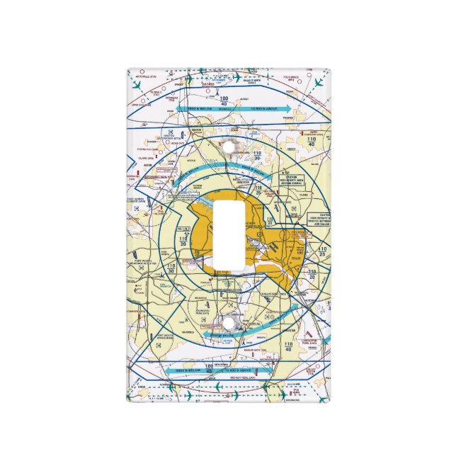 Dallas - Ft. Worth Flyway Chart Light Switch Cover (Front)