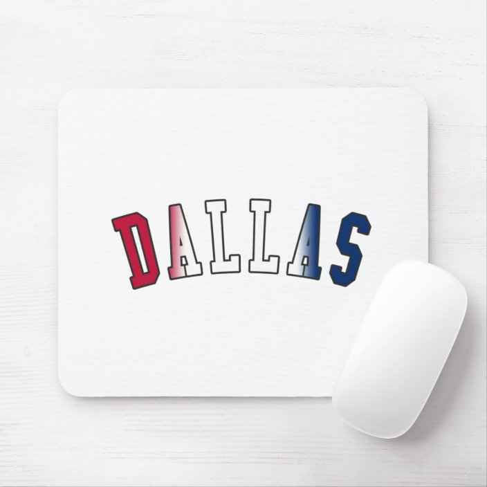 Dallas in Texas State Flag Colors Mouse Pad