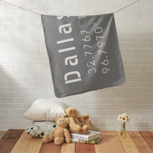 Dallas Latitude and Longitude Baby Blanket