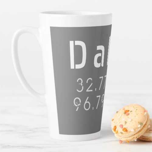 Dallas Latitude Longitude   Latte Mug