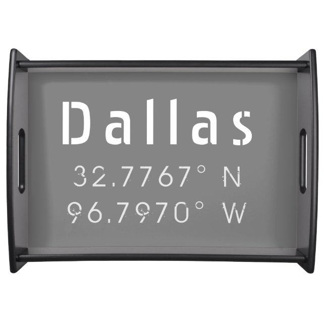 Dallas Latitude Longitude Serving Tray (Front)