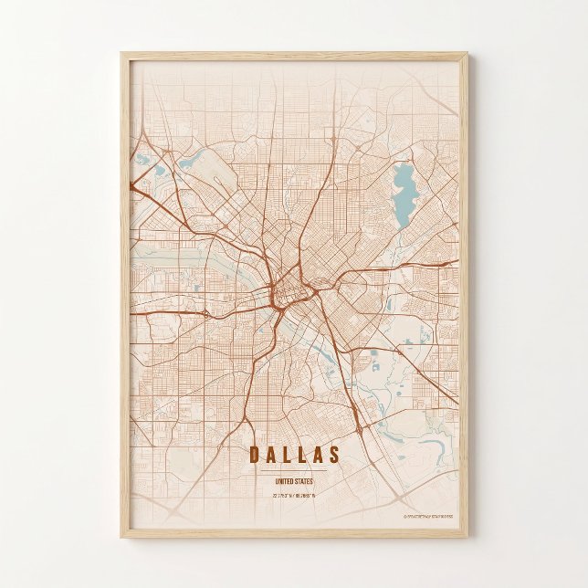 Dallas Map Print Texas Poster Wall Art Gift (Creator Uploaded)