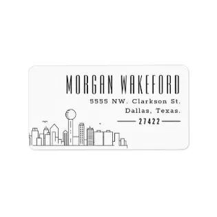 Dallas Modern Deco Skyline Large Label