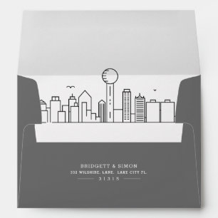 Dallas Modern Deco Skyline Reveal Envelope