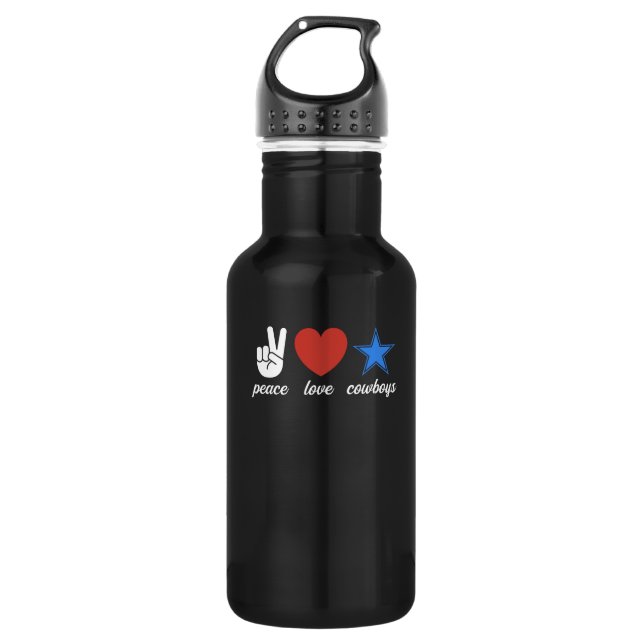 Dallas Peace Love Cowboys Design for proud Stainless Steel Water Bottle (Front)