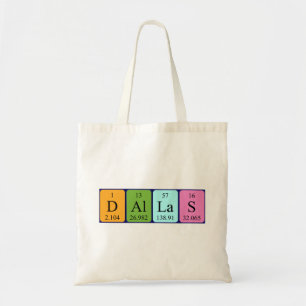 Dallas periodic table name tote bag