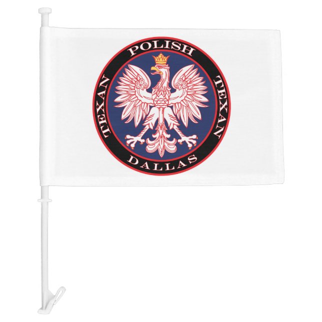 Dallas Polish Texan Car Flag (Front)