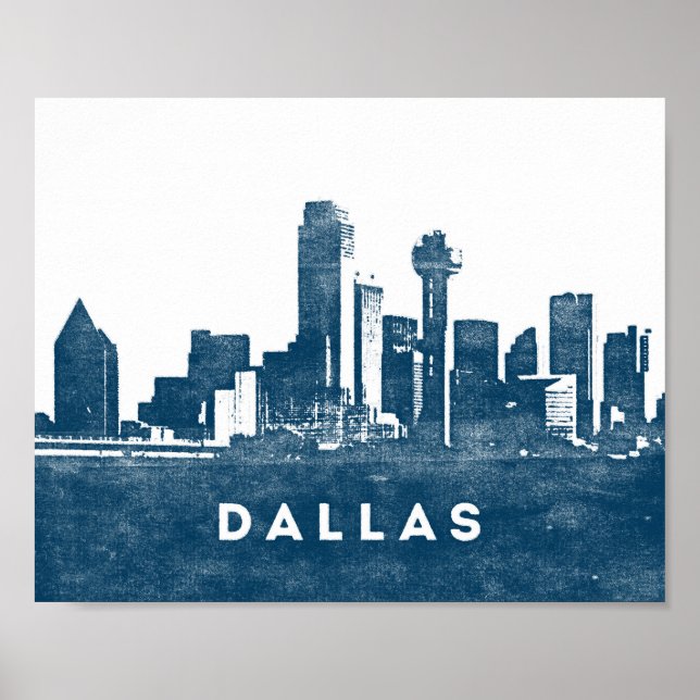 Dallas Poster City Skyline Print Texas (Front)