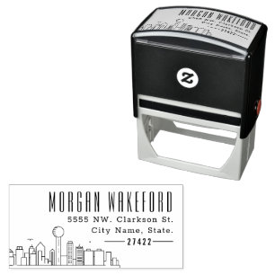 Dallas Resident   Modern Deco Skyline  Self-inking Stamp