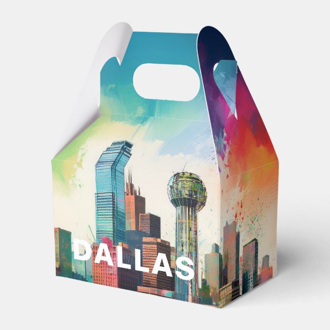 Dallas Skyline Abstract Art Favor Boxes (Front Side)