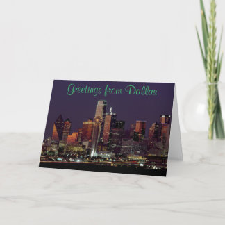 Dallas Skyline at Night Card