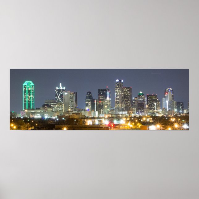 Dallas Skyline at night Poster (Front)