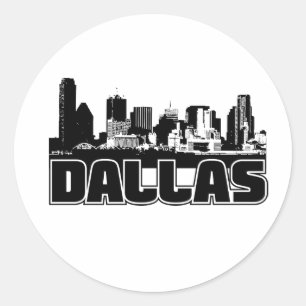 Dallas Skyline Classic Round Sticker