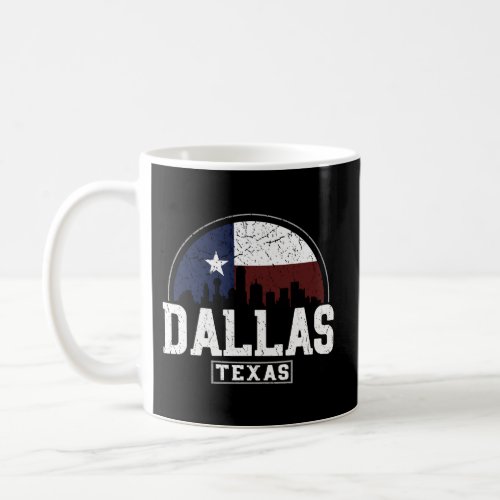 Dallas Skyline Dallas Texas Flag Coffee Mug
