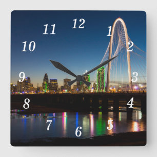 Dallas Skyline Dawn Wall Clock