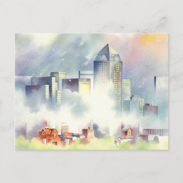 "Dallas Skyline" Dramatic Cityscape By Scot Howden Postcard (Front)