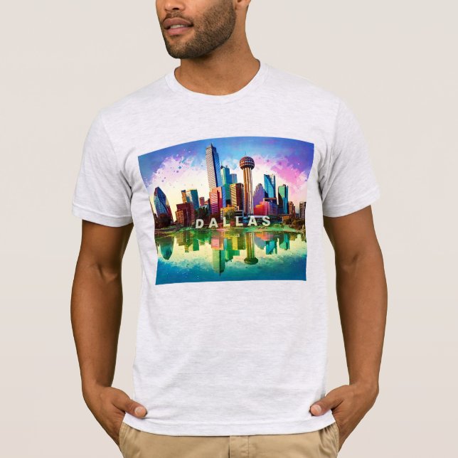 Dallas Skyline Graffiti Art  T-Shirt (Front)