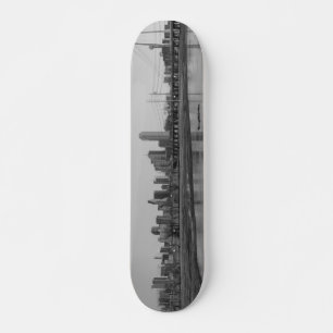 Dallas Skyline Grayscale Skateboard