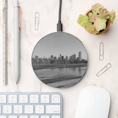 Dallas Skyline Grayscale Wireless Charger