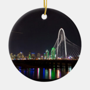 Dallas Skyline Hunt Ceramic Ornament