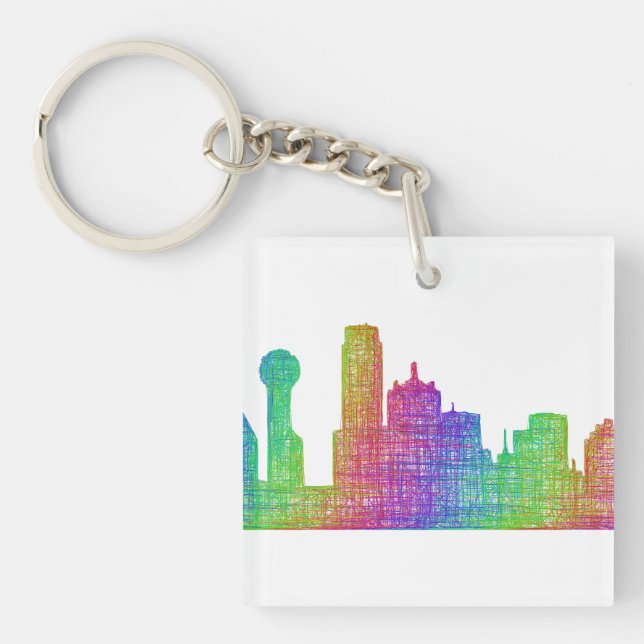 Dallas skyline keychain (Front)