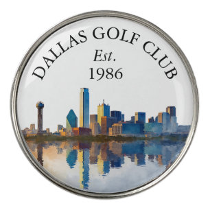 Dallas Skyline Personalized Golf Club Name Ball Marker