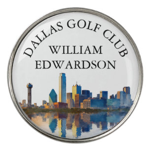 Dallas Skyline Personalized Golf Club Name Ball Marker