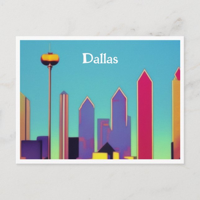 Dallas Skyline Postcard (Front)
