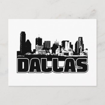Dallas Skyline Postcard by TurnRight at Zazzle