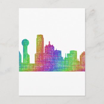 Dallas Skyline Postcard by ZYDDesign at Zazzle
