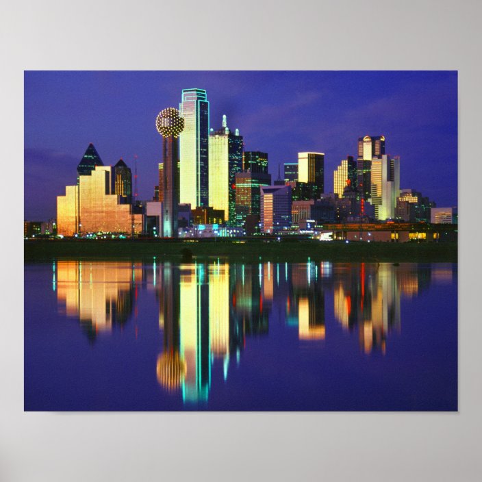 Dallas Skyline Poster | Zazzle.com