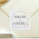 Dallas Skyline | Pre-Addressed Envelope Seal<br><div class="desc">Save time and make an impression while sending out your wedding invitations. These pre-addressed envelope seal stickers present themselves in an elegant yet modern deco-themed style and feature an illustration of the city of Dallas and its unique skyline. The neutral colors are suitable to complement a variety of wedding invitations...</div>