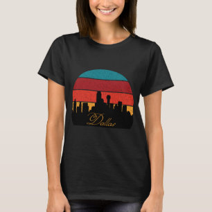 Dallas Skyline Retro Sunset Travel T-Shirt
