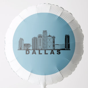 Dallas Skyline Silhouette Balloon