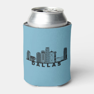 Dallas Skyline Silhouette  Can Cooler