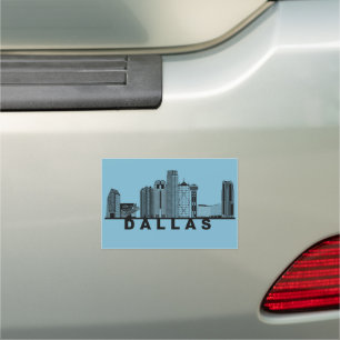 Dallas Skyline Silhouette Car Magnet