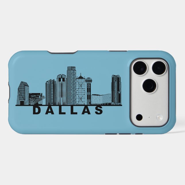 Dallas Skyline Silhouette  iPhone Case (Back Horizontal)