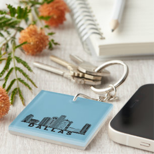 Dallas Skyline Silhouette  Keychain