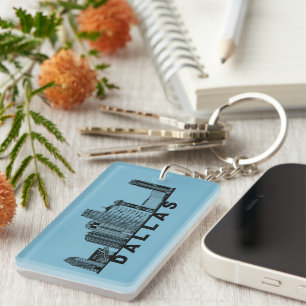 Dallas Skyline Silhouette  Keychain