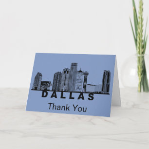 Dallas Skyline Silhouette Letterpress Thank You Card