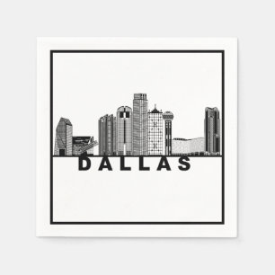 Dallas Skyline Silhouette  Napkins
