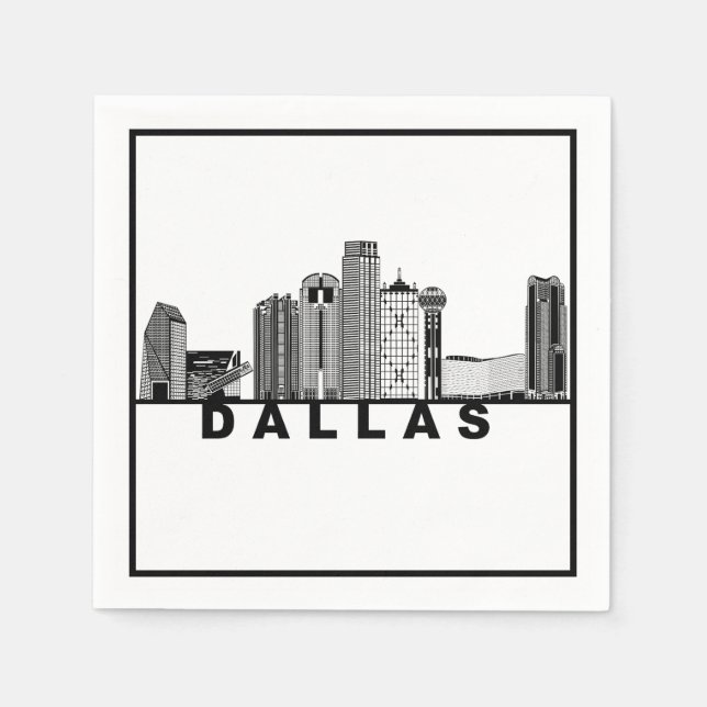 Dallas Skyline Silhouette  Napkins (Front)