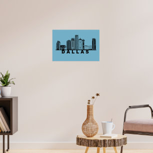 Dallas Skyline Silhouette Poster