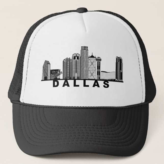 Dallas Skyline Silhouette  Trucker Hat (Front)