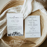 Dallas Skyline Wedding Program 5x7 Flat Card<br><div class="desc">The Skyline Collection is a stunning assortment of meticulously sketched city skylines that capture the essence of iconic urban landscapes. Perfectly suited for metropolitan weddings or destination weddings alike,  this collection embodies the timeless charm of cityscapes and brings an elegant touch to your special day.</div>