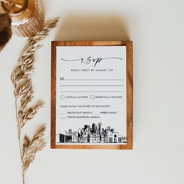 Dallas Skyline Wedding RSVP Response Card (Creator Uploaded)