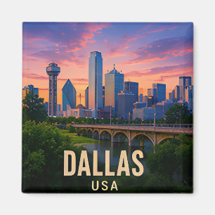 Dallas Texas Bridge Travel Gift Magnet