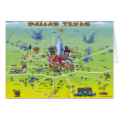 Dallas Texas Cartoon Map (Front Horizontal)