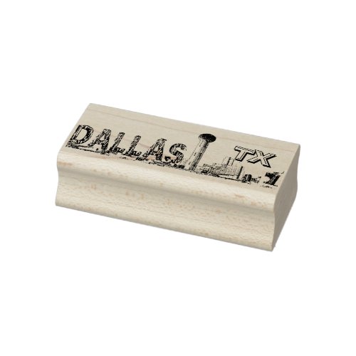 Dallas Texas City Line Rubber Stamp