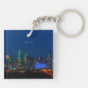 Dallas, Texas cityscape photograph, Keychain